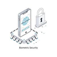 biometrisch Sicherheit isometrisch Lager Illustration. eps Datei Lager Illustration. vektor