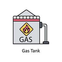 Gas Panzer Vektor gefüllt Gliederung Symbol Design Illustration. Herstellung Einheiten Symbol auf Weiß Hintergrund eps 10 Datei