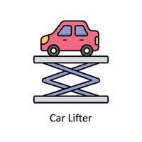 Auto Heber Vektor gefüllt Gliederung Symbol Design Illustration. Herstellung Einheiten Symbol auf Weiß Hintergrund eps 10 Datei