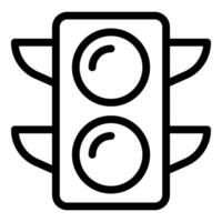 Straße Navigation Strassenlicht Symbol Gliederung Vektor. der Verkehr Steuerung Semaphor vektor