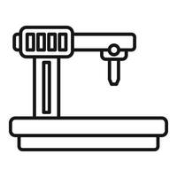 Drücken Sie cnc Maschine Symbol Gliederung Vektor. Ausrüstung Strahl vektor