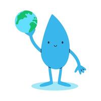 Wasser Charakter halten Erde vektor