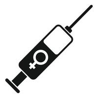 weiblich Spritze Injektion Symbol einfach Vektor. Depression Veränderung vektor