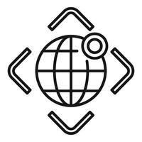 global virtuell Tour Symbol Gliederung Vektor. online Kunst Bildung vektor