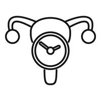Menopause Uhr Zeit Symbol Gliederung Vektor. weiblich Alter Zyklus vektor