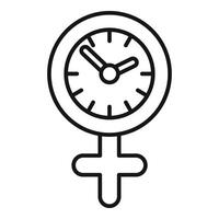 weiblich Menopause Symbol Gliederung Vektor. Blitz Alter Zyklus vektor