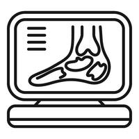 Röntgen Bild Fuß Symbol Gliederung Vektor. Krankenhaus Untersuchung vektor
