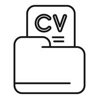 CV mapp befordran ikon översikt vektor. mänsklig återuppta vektor