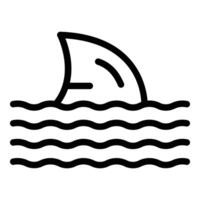 Haie unter Wasser Achtung Symbol Gliederung Vektor. in acht nehmen Küste Raubtier vektor