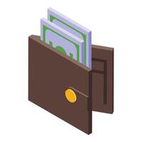 Geld Kasse Brieftasche Symbol isometrisch Vektor. Zahlung Anerkennung Bank vektor