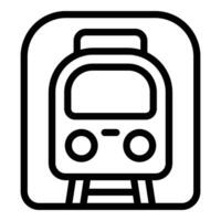 Eisenbahn Tunnel Symbol Gliederung Vektor. Waren Lokomotive Transport vektor