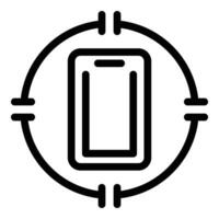 abgeschirmt Handy, Mobiltelefon Glas Symbol Gliederung Vektor. Anti zerbrechen Bildschirm Startseite vektor