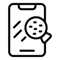 befestigt Telefon Glas Symbol Gliederung Vektor. Handy, Mobiltelefon Bildschirm Startseite vektor