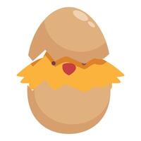 knäckt ägg kyckling ikon tecknad serie vektor. jordbrukare natur vektor