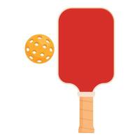 rot Paddel Pickleball Symbol Karikatur Vektor. Maskottchen abspielen vektor