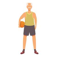 alt Mann Basketball trainieren Symbol Karikatur Vektor. Alter Ausbildung vektor