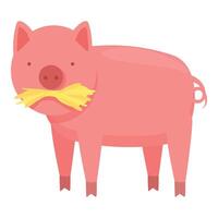 Schwein Essen Weizen Symbol Karikatur Vektor. Gesundheit Landwirtschaft vektor