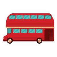engelsk buss ikon tecknad serie vektor. brittiskt röd trafik vektor