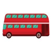 sluta röd buss ikon tecknad serie vektor. England stad vektor