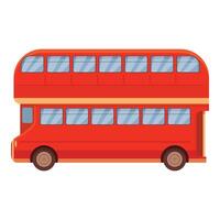 stor röd buss ikon tecknad serie vektor. trafik turist vektor