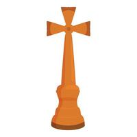 Kirche hölzern Kreuz Symbol Karikatur Vektor. heilig Woche Ostern vektor