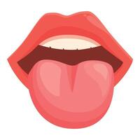 sexy Spaß Zunge Symbol Karikatur Vektor. weiblich rot Lippen vektor