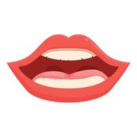 normal öffnen Mund Symbol Karikatur Vektor. sexy rot Lippen vektor