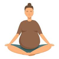 weiblich schwanger trainieren Yoga Symbol Karikatur Vektor. entspannen Meditation vektor