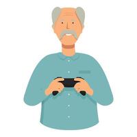 Opa abspielen Video Spiele Symbol Karikatur Vektor. Zimmer Gamepad vektor