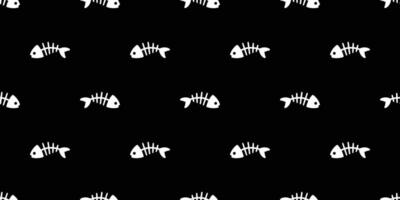 Fisch Knochen nahtlos Muster Hai Vektor Lachs Delfin Thunfisch Gekritzel Symbol Karikatur Ozean Meer Schal isoliert wiederholen Hintergrund Fliese Hintergrund Illustration Design