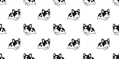 hund sömlös mönster franska bulldogg valp sällskapsdjur vektor upprepa tapet scarf isolerat bricka bakgrund tecknad serie djur- klotter illustration design