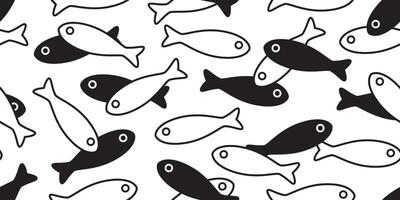 fisk sömlös mönster lax vektor tonfisk haj scarf isolerat delfin val hav hav upprepa tapet bricka bakgrund tecknad serie illustration klotter djur- vit svart design