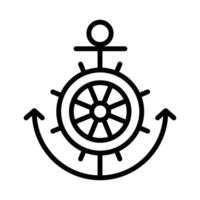 Anker Vektor Symbol Logo Helm Boot Symbol Pirat nautisch maritim einfach Karikatur Illustration Grafik Gekritzel Design