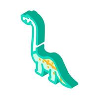 brachiosaurus dinosaurie djur- isometrisk ikon vektor illustration