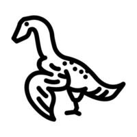 arkeopteryx dinosaurie djur- linje ikon vektor illustration