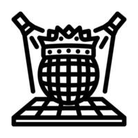 König Disko Party Linie Symbol Vektor Illustration