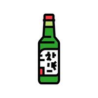Soju Flasche Koreanisch Küche Farbe Symbol Vektor Illustration