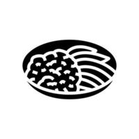 Mango klebrig Reis thailändisch Küche Glyphe Symbol Vektor Illustration