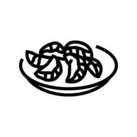 mandu Knödel Koreanisch Küche Linie Symbol Vektor Illustration