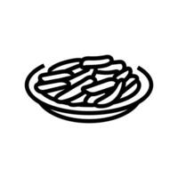 tteokbokki Koreanisch Küche Linie Symbol Vektor Illustration