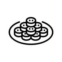 kimbap Rollen Koreanisch Küche Linie Symbol Vektor Illustration