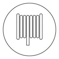 kabel- spole tråd rulle spole ikon i cirkel runda svart Färg vektor illustration bild översikt kontur linje tunn stil