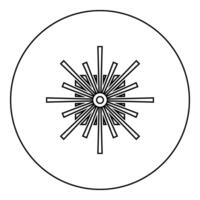 optisk kontakt hamn fiber kabel- laser stråle ikon i cirkel runda svart Färg vektor illustration bild översikt kontur linje tunn stil