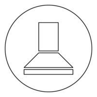 huva för de kök kök spis inhemsk apparater ikon i cirkel runda svart Färg vektor illustration bild översikt kontur linje tunn stil