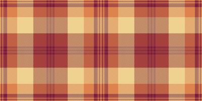 Reinheit Tartan Plaid Muster, rosa Stoff prüfen Hintergrund. Jahrestag Textur nahtlos Textil- Vektor im rot und Bernstein Farben.