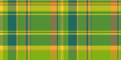 wiederholbar Muster Textil- Textur Muster, formal Tartan Vektor Hintergrund. verschwommen Stoff nahtlos Plaid prüfen im Limette und blaugrün Farben.