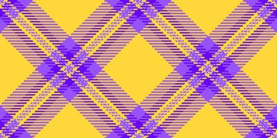 Produkt Stoff Textil- Hintergrund, Attrappe, Lehrmodell, Simulation Vektor prüfen Schottenstoff. tattersall Textur Muster nahtlos Plaid im Gelb und violett Farben.