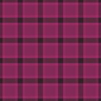 kopia Plats pläd bakgrund textil, diagonal tartan sömlös vektor. 1950 kolla upp textur mönster tyg i rosa och svart färger. vektor