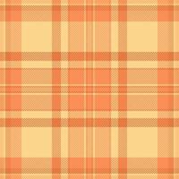 hushåll vektor textil- mönster, skiss bakgrund sömlös textur. närvarande tartan kolla upp pläd tyg i bärnsten och orange färger.