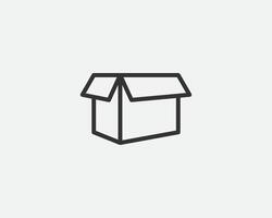 Lieferung Verpackung Vektor Symbol. Ladung Karton Box Symbole. Karton Paket Zeichen von Linie geometrisch Formen.